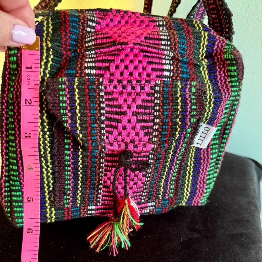 NWOT LILLO MADE IN MEXICO BAG colors are pink blue green yellow and black - Picture 5 of 11